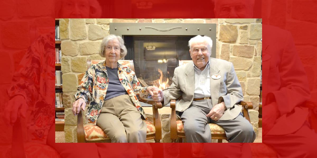 Charlotte and John P. Henderson at their home in the Longhorn Village Retirement Community, Austin